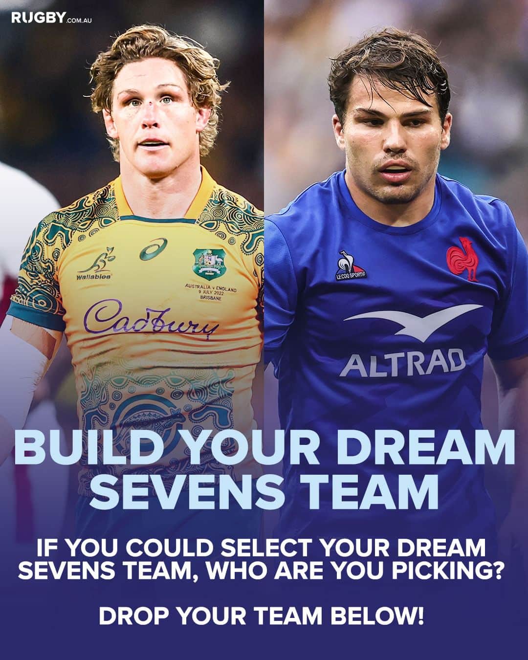 のインスタグラム：「With Michael Hooper and Antoine Dupont deciding to play 7s, it got us thinking... 🤔  Which past, present, or future players are you selecting for your dream 7s side 👀  #HSBCSVNS」
