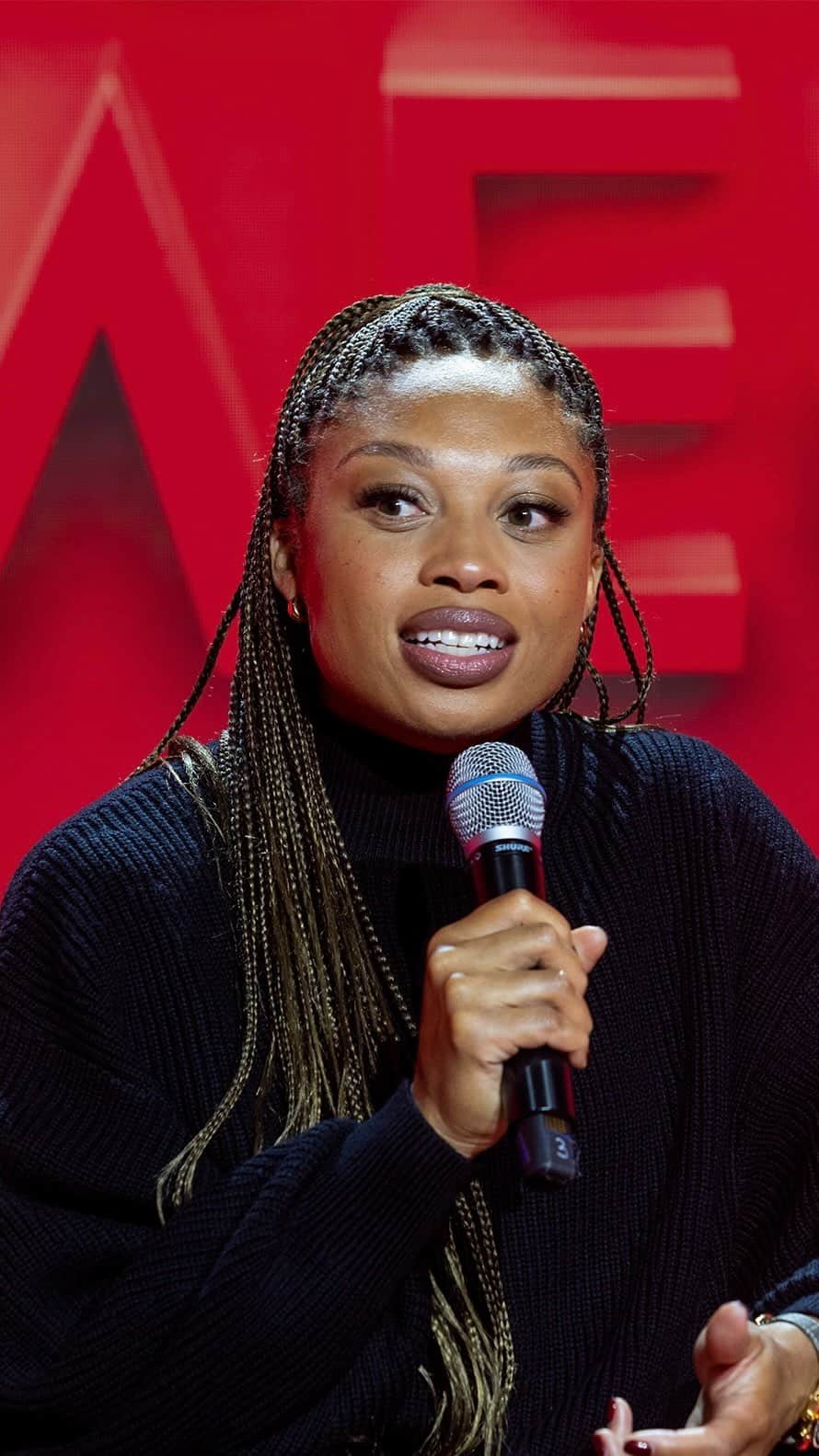 のインスタグラム：「Looking back in time, Olympian Allyson Felix reveals the one thing she would tell her younger self. An inspiring conversation at our Planet OMEGA exhibition.  #OMEGA #OMEGAOfficialTimekeeper @AllysonFelix」