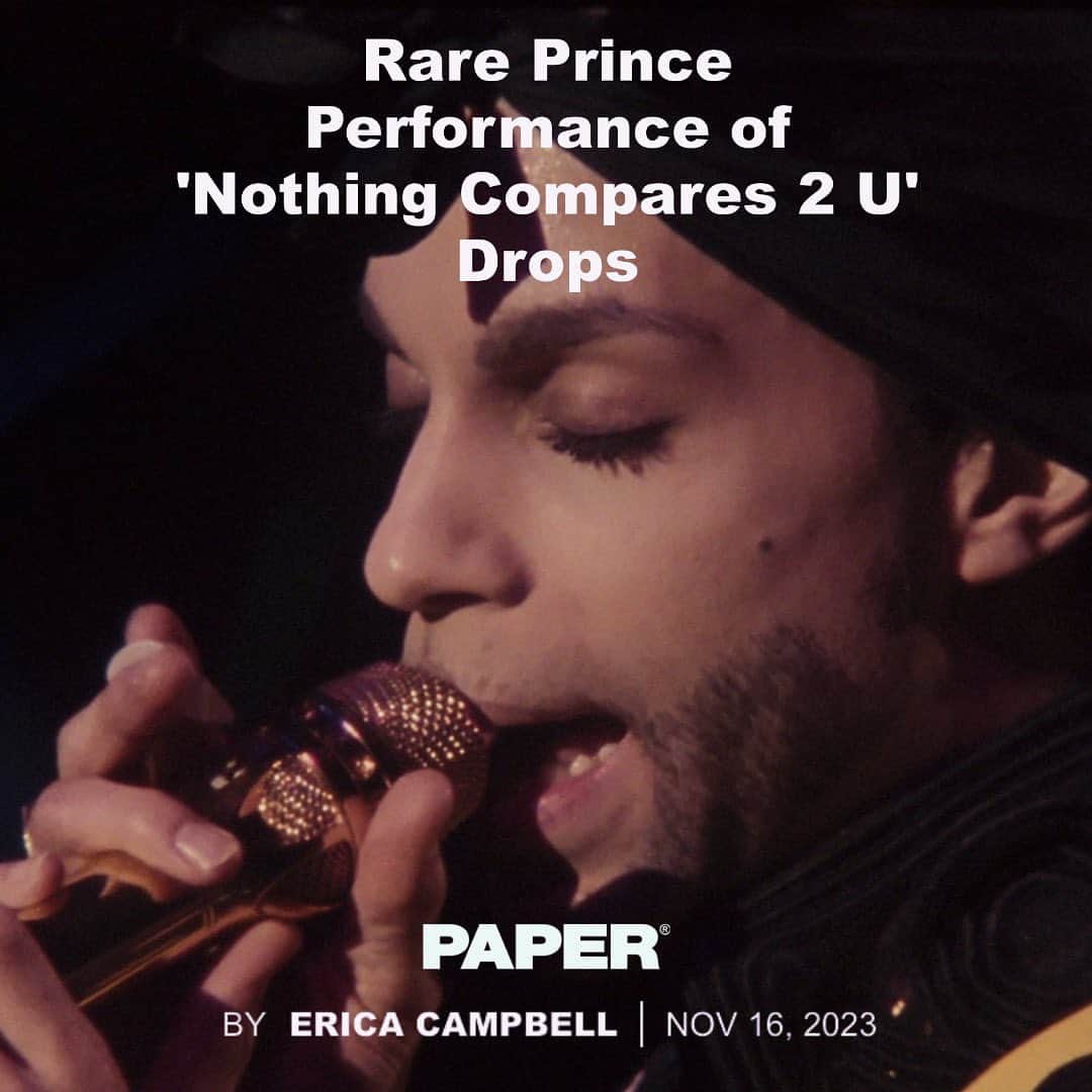 プリンスのインスタグラム：「"Nothing Compares 2 U," live at Glam Slam has premiered in @papermagazine,  including a behind-the-scenes quote from director/cinematographer Scott McCullough.  Watch the video and read the article at the link in bio!」