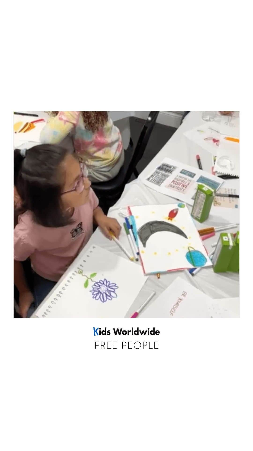 のインスタグラム：「Designed by kids, reinvested in the community. Explore the limited edition @kidsworldwide X Free People collection at our link in bio.」