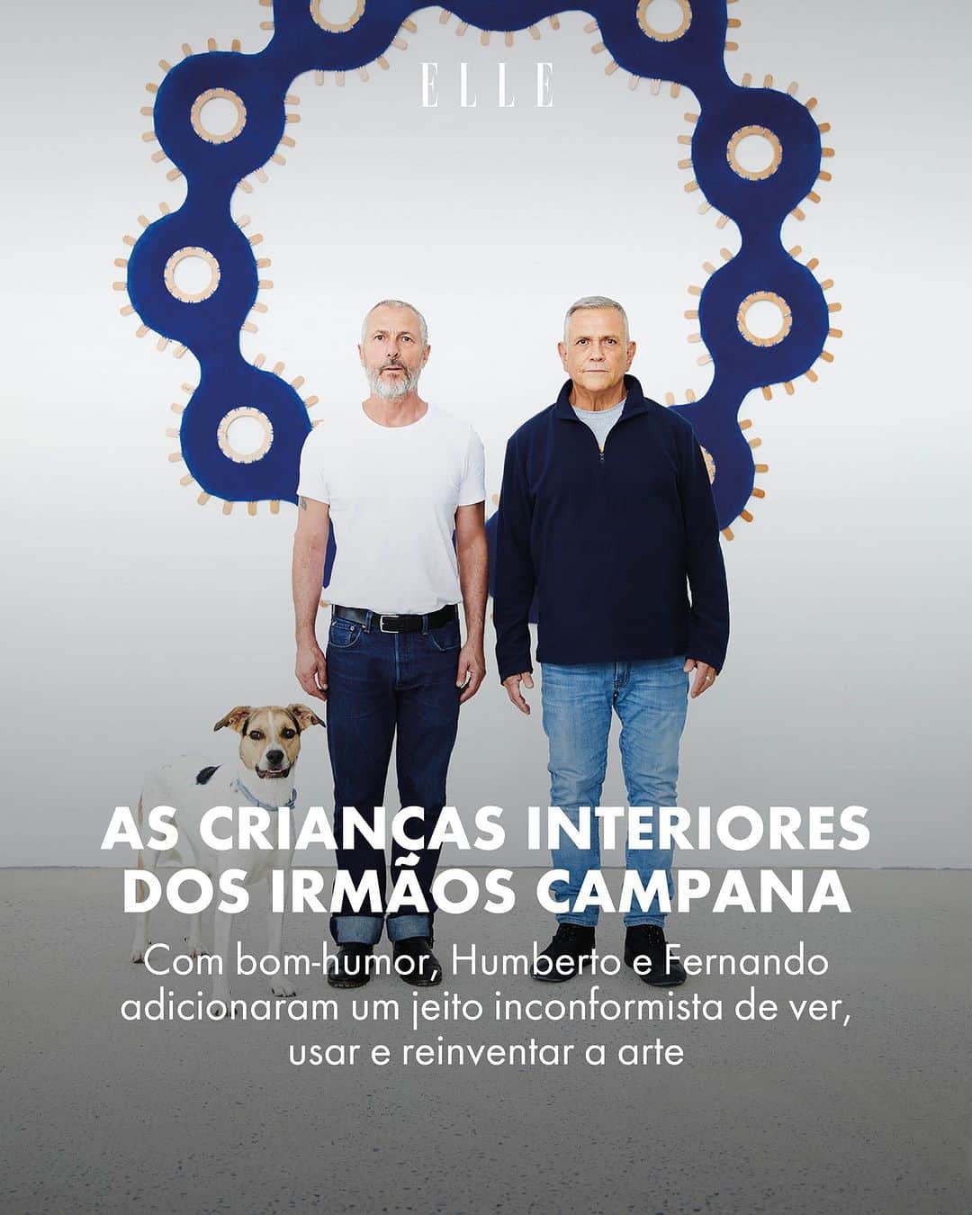 ELLE Brasilのインスタグラム：「Foi na infância que os irmãos Campana descobriram as narrativas que mais tarde influenciariam os seus trabalhos. Porém, ao contrário do que costuma acontecer no processo de crescimento, eles não abandonaram as suas crianças interiores. Na data que completa um ano do falecimento de Fernando, a jornalista @denisegustavsen relembra a trajetória da dupla que, graças ao olhares para sempre lúdicos, transformaram a arte brasileira. Acesse elle.com.br para ler mais!」