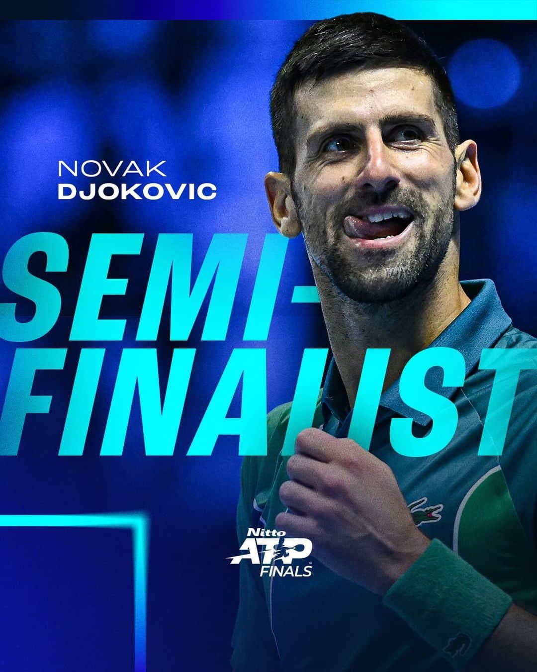 ATP World Tourのインスタグラム：「Novak will be there NO MATTER WHAT 😉   Defending champion @djokernole qualifies for the semi-finals of the #NittoATPFinals for the 12th time!」