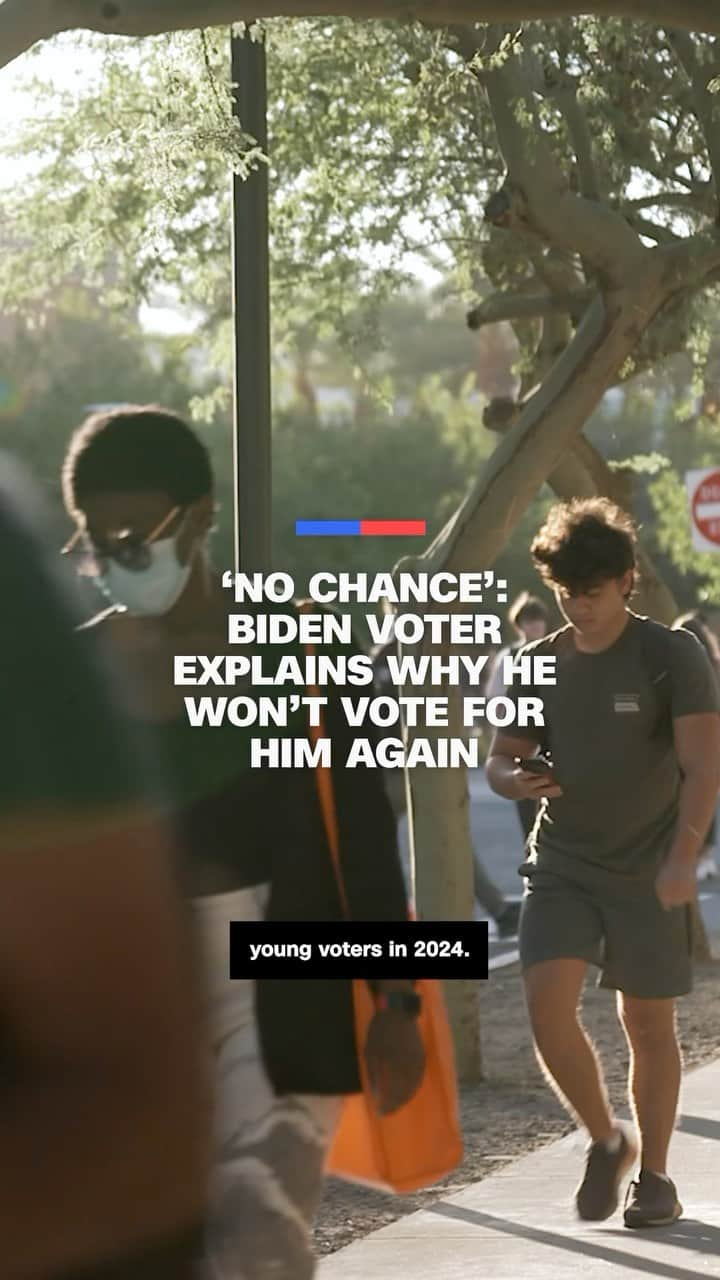 CNNのインスタグラム：「President Joe Biden’s support for Israel’s war against Hamas has divided liberal voters, with public polls showing many young voters are critical of Biden’s stance. CNN spoke to young voters about 2024 in the key swing state of Arizona.」