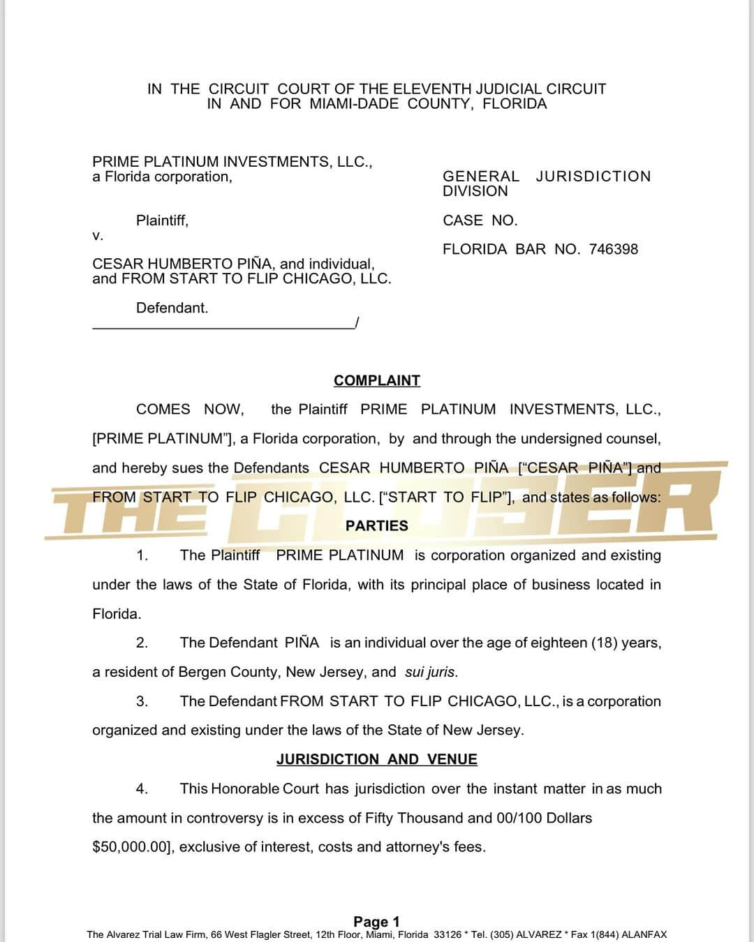 ドン・オマールのインスタグラム：「🚨 Urgent Update: Latin music sensation @donomar takes legal action against Cesar Pina, alleging fraud in multi-million dollar lawsuits. Claims indicate widespread impact in Dominican Republic and Puerto Rico. Stay informed. #BreakingNews #DonOmar #CesarPina #Justice #RealEstateRICO」