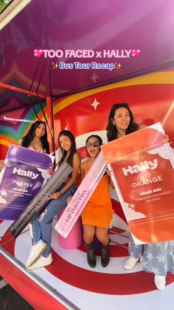 Too Facedのインスタグラム：「We had the best time on tour with @hallyhair these past few months! 😍💖 Thank you to everyone who stopped by the bus and for following along with us 🥰 #toofaced #tfcrueltyfree #toofacedxhally #toofacedxhallytour」