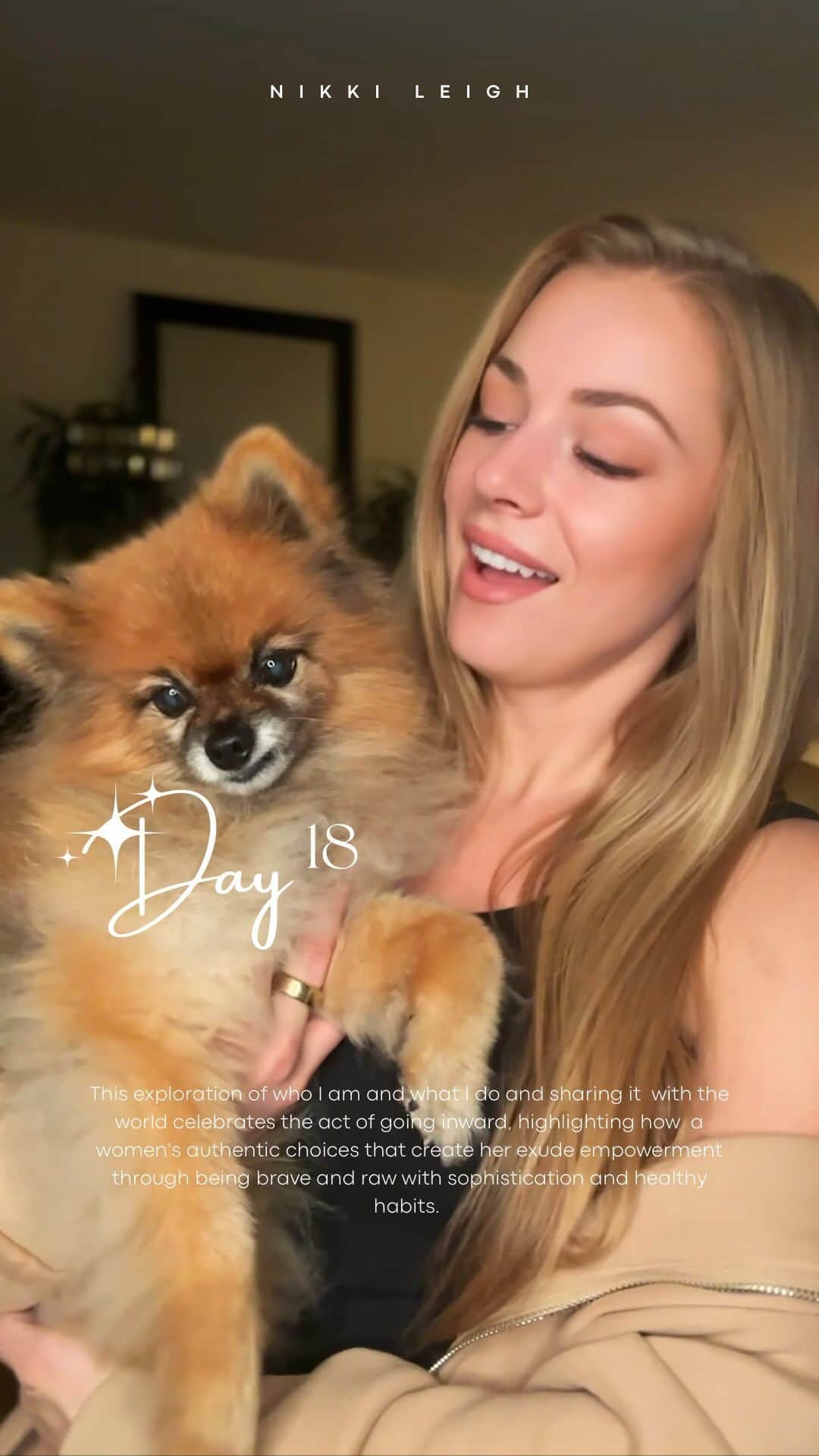 Nikki Leighのインスタグラム：「Day 18 #iam   so much of who I am is owed to this little one right here, Kodi. Kodi is such an independent stud that has helped me become the woman I am today. He has been there through it all, life’s ups and downs, adventures and depressions. And all the while still loving me and being patiently kind. He is my Angel and he shows me the good that is in the world. I love being a dog mom to this beautiful angel!   #mentalhealth #iam #beyou #bewhoyouare #foryou #fyp #dogmom #life #selfcare #partnership #unconditionallove #motivation #selfless #positivevibes #positivitytime」