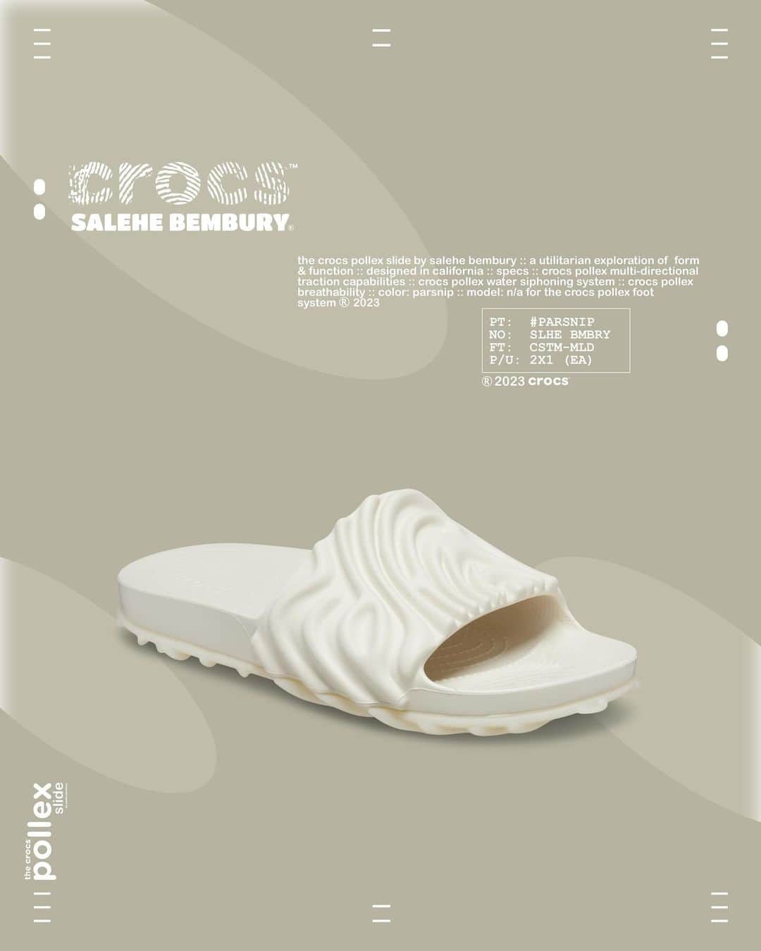 ミタスニーカーズさんのインスタグラム写真 - (ミタスニーカーズInstagram)「crocs THE POLLEX SLIDE “SALEHE BEMBURY”」11月17日 11時40分 - mitasneakers