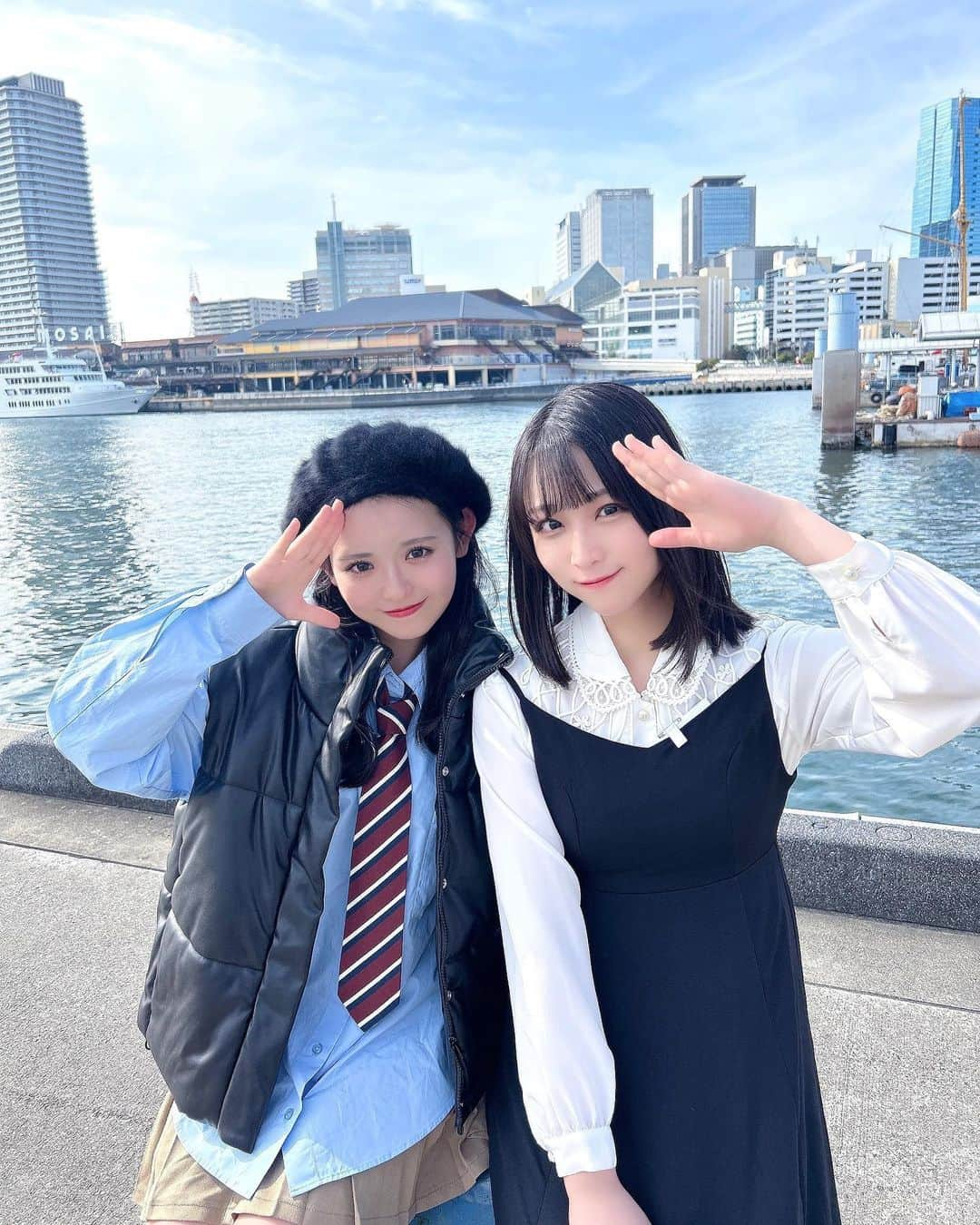 CharmingTripのインスタグラム：「⛴️⚓️ ⁡ ⁡ ⁡ ありさやかりん号、出航〜！？ ⁡ ⁡ ⁡ #STU48 #CharmingTrip #さらぴカメラ  #峯吉愛梨沙 #原田清花 #アイドル #神戸」