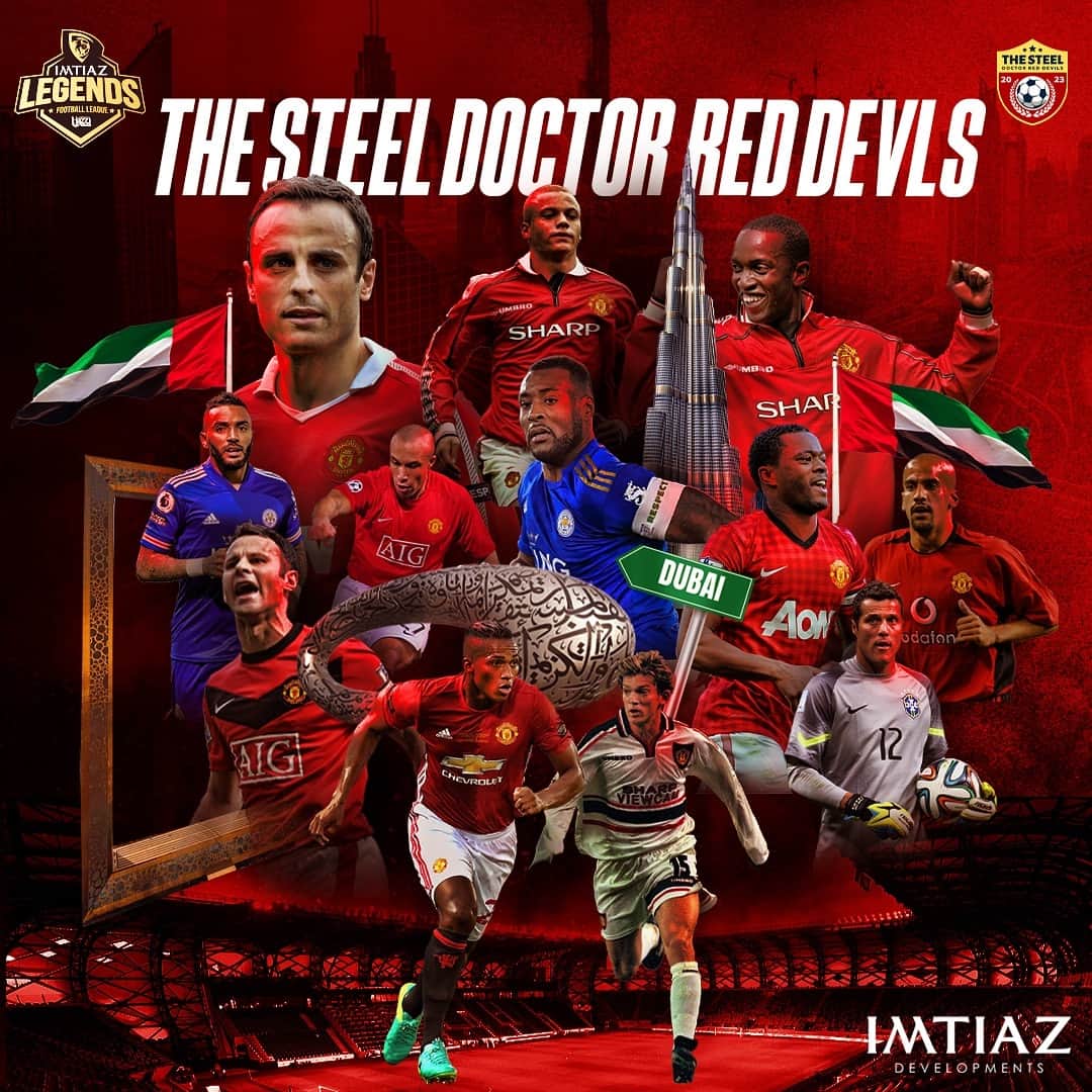 アントニオ・バレンシアのインスタグラム：「The ultimate Red Devils reunion! 💥  #legendsfootballleague #mydubai #alnasrstadium」