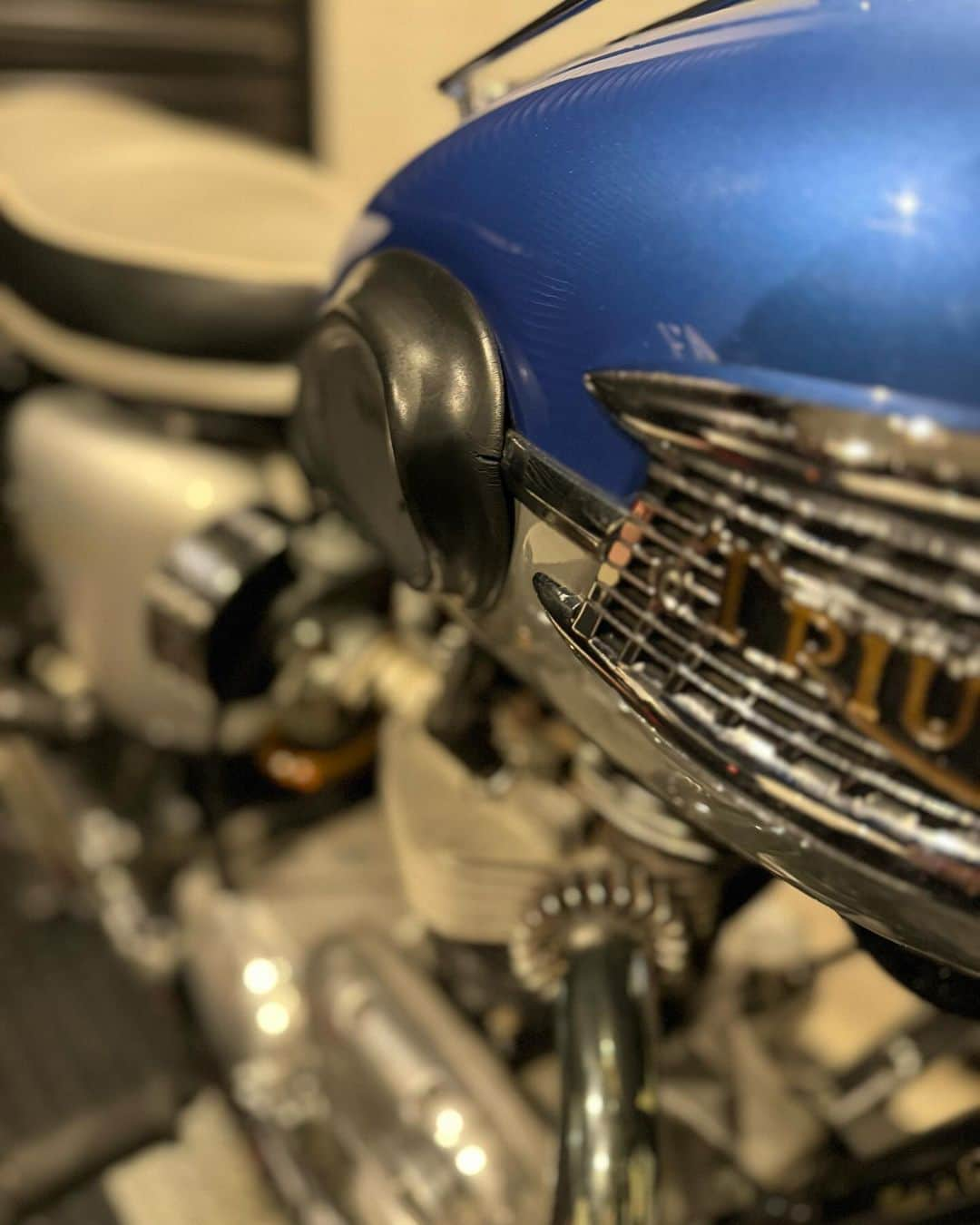 KIYOさんのインスタグラム写真 - (KIYOInstagram)「トラのニーグリップの膨らみ方が好き❤️少し変態かも😆  #triumph #t120 #bonneville #650twin #britbike #britishmotorcycles #caferacer #classicmotorcycles #classicbike #lewisleathers #madeinengland #LewisLeathers #rockers #tonupboys #triumphmotorcycles #vintagemotorcycles #トライアンフ #ボンネビル #バイクメーン #ボニー #ロッカーズ #ルイスレザー #ハロウィン」11月17日 22時03分 - kiriko009