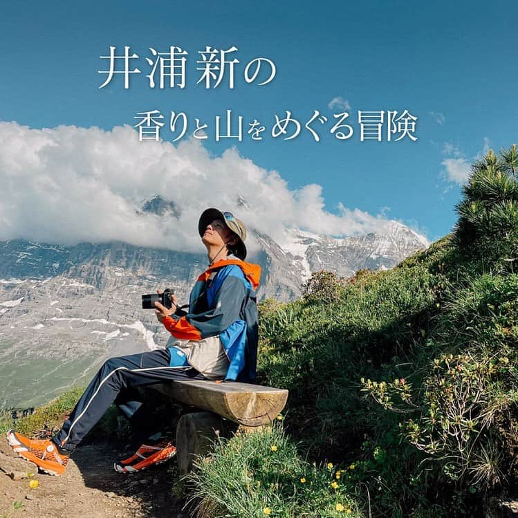 井浦新のインスタグラム：「_ ⛰️🚃情報解禁🌿🏔️  今年の夏の冒険 フランスのグラースとスイスの旅を @brutusmag のWEBで 隔週連載を始めます☄️✨💥 明日18日(土)12時からスタートです  井浦新の香りと山をめぐる冒険  〜南仏・スイスへの7日間の旅で気づいた、 　ちょっといい世界のカタチ〜  連載するの何年ぶりだろう 文章も写真も盛りだくさんの内容です 毎週アップでペース早いですが 旅の終わりまで 一緒に旅をしましょう  #井浦新の香りと山をめぐる冒険」