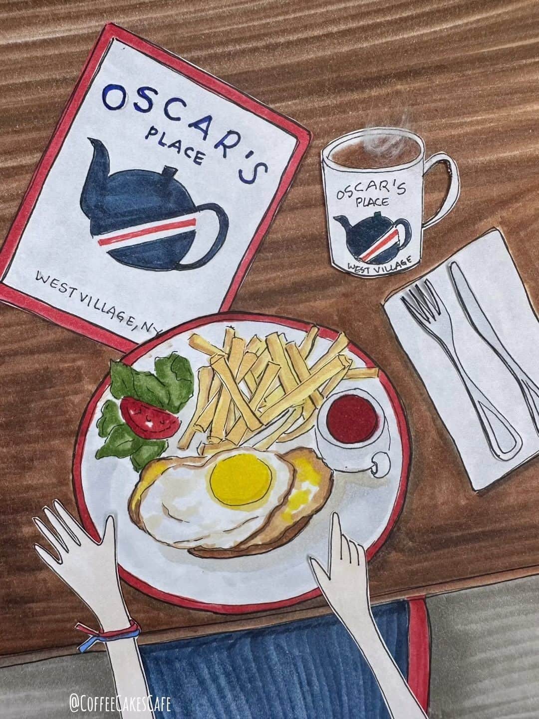 RIASIMのインスタグラム：「Good morning everyone!! ☀️ How about we start the day and weekend with brunch at @oscarsplace ?! I heard about Oscar’s from @richardericweigle and @michaellanastasio 💛 They expressed how much they enjoy dining here and they had their wedding dinner here too! Also, all this time, I had no idea it was next to my go to bodega,  @healthandharmonyhudson 😊 If you often walk on Hudson St, you know it’s filled with restaurants …you can find anything and everything on this street. Now I’m super thrilled to add Oscar’s to my list of places to dine! Btw…I’m a fan of brunch, I can do brunch all day! How about you? 🍴☕️🥞 . I love learning and hearing of places locals love to dine. It’s quintessentially New York where people have their daily or weekly routine of going to the same place over and over, even if it’s as simple as getting a cup of coffee. It’s comforting and it’s nice to know that there’s a go to spot that always puts a smile on our faces when we visit! 😊 Have a wonderful Friday and weekend everyone! 💛 . . . . . . . . #westvillage #westvillagenyc #westvillagenewyork #westvillageny #stopmotionanimation #coffeecakescafe #prettycitynewyork #fallinnyc #nycbrunch #nycrestaurants #westvillageeats」