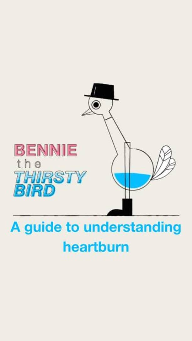 バイエルのインスタグラム：「Oh no! This poor bird has heartburn. Discover how reflux actually works and avoid being like Bennie the bird this holiday season.  #HeartburnHacks #Heartburn #Digestion #HealthyGut」