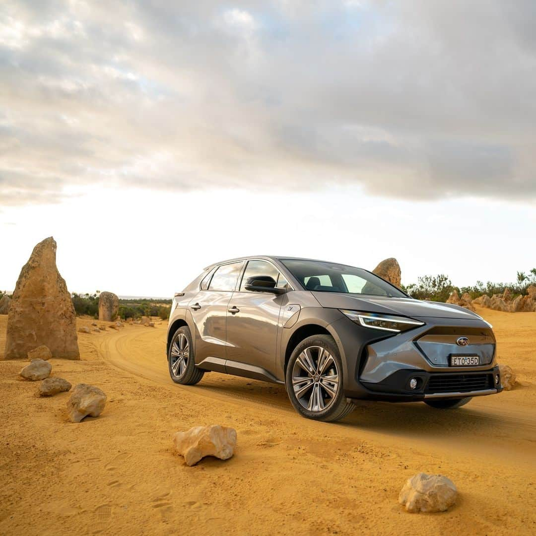 Subaru Australiaのインスタグラム：「Adventure awaits! Join us tomorrow at 12:30pm on Channel 9 for the next episode of Subaru's Great Australian Detour. Host Andrew Daddo explores Western Australia in the all-new, all-electric Subaru Solterra. From the stunning Pinnacles to adorable quokkas on Rottenest Island and a skydiving adventure, it's a detour like no other! 🚗🌄 ​⁣ ⁣ Missed an episode? Head over to the link in our bio to catch up and explore the all-new Subaru Solterra.」