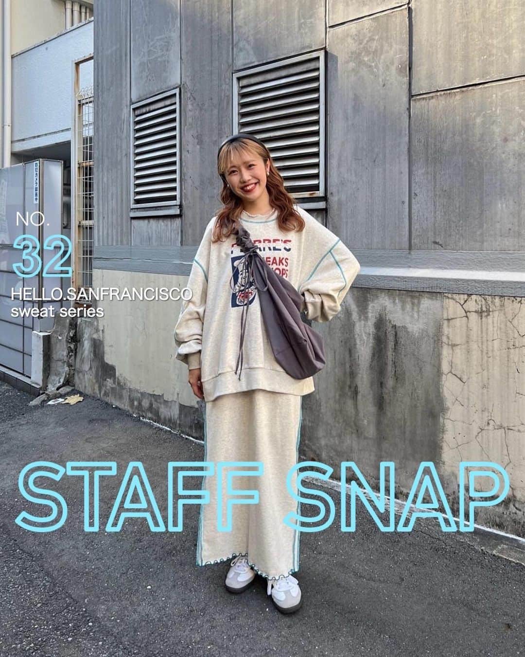 CIAOPANIC TYPYのインスタグラム：「＼みんな持ってる！？／ 人気スウェットSTAFF SNAP  いろんな気分に合わせて服を選ぶ女の子のためのシリーズ @hello__sanfrancisco   今回は、SNSでもバズった人気スウェットを2つ スタッフのスナップとともにご紹介します♪ 是非、この機会にチェックしてみてください◎！  #ciaopanictypy #hellosanfrancisco #チャオパニックティピー #ハローサンフランシスコ #スウェットコーデ #カラーコーデ」