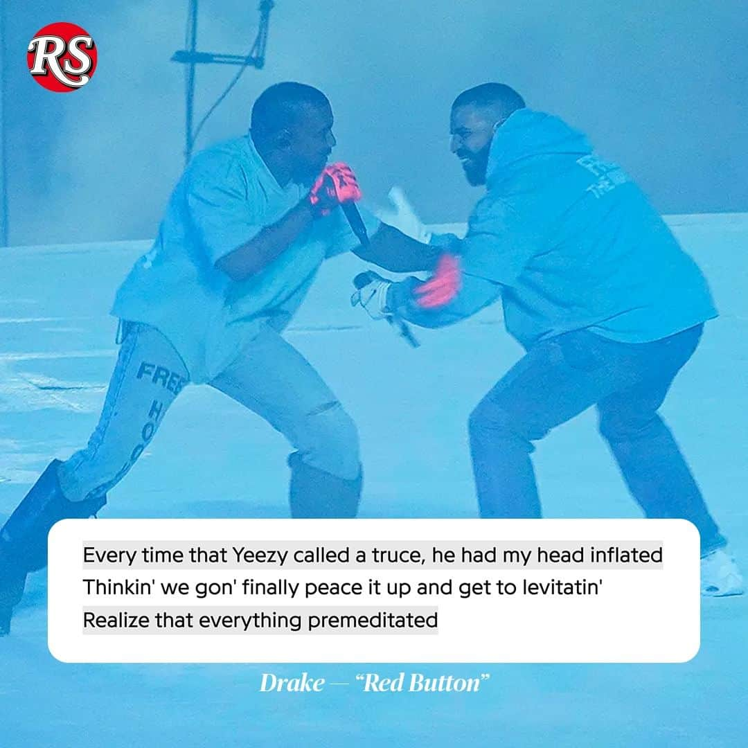 Rolling Stoneのインスタグラム：「Drake has words for Kanye West on his new song "Red Button" off 'For All The Dogs Scary Hours Edition" 👀」