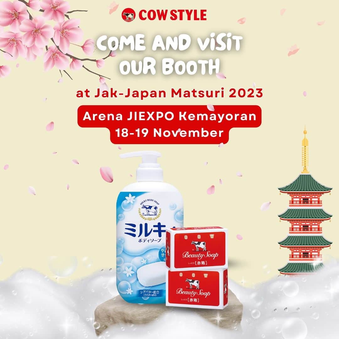 COWSTYLEIDのインスタグラム：「COW STYLE hadir lagi di JAK-JAPAN Matsuri 2023 ♥️♥️  Visit booth Cow Style no. 116 yaa, bakal banyak Promo, Games, & Hadiah yang pasti bakal seru🎁 yang bisa kamu nikmatin!   So, minCow tunggu ya kehadiran kalian semua, jangan lupa ajak sodara-sodara semua ke Jepangnya Jakarta!😍  #jakjapanmarsuri2023 #Japanfestival #pameranjakarta #cowstylebeauty #cowstyleindonesia」