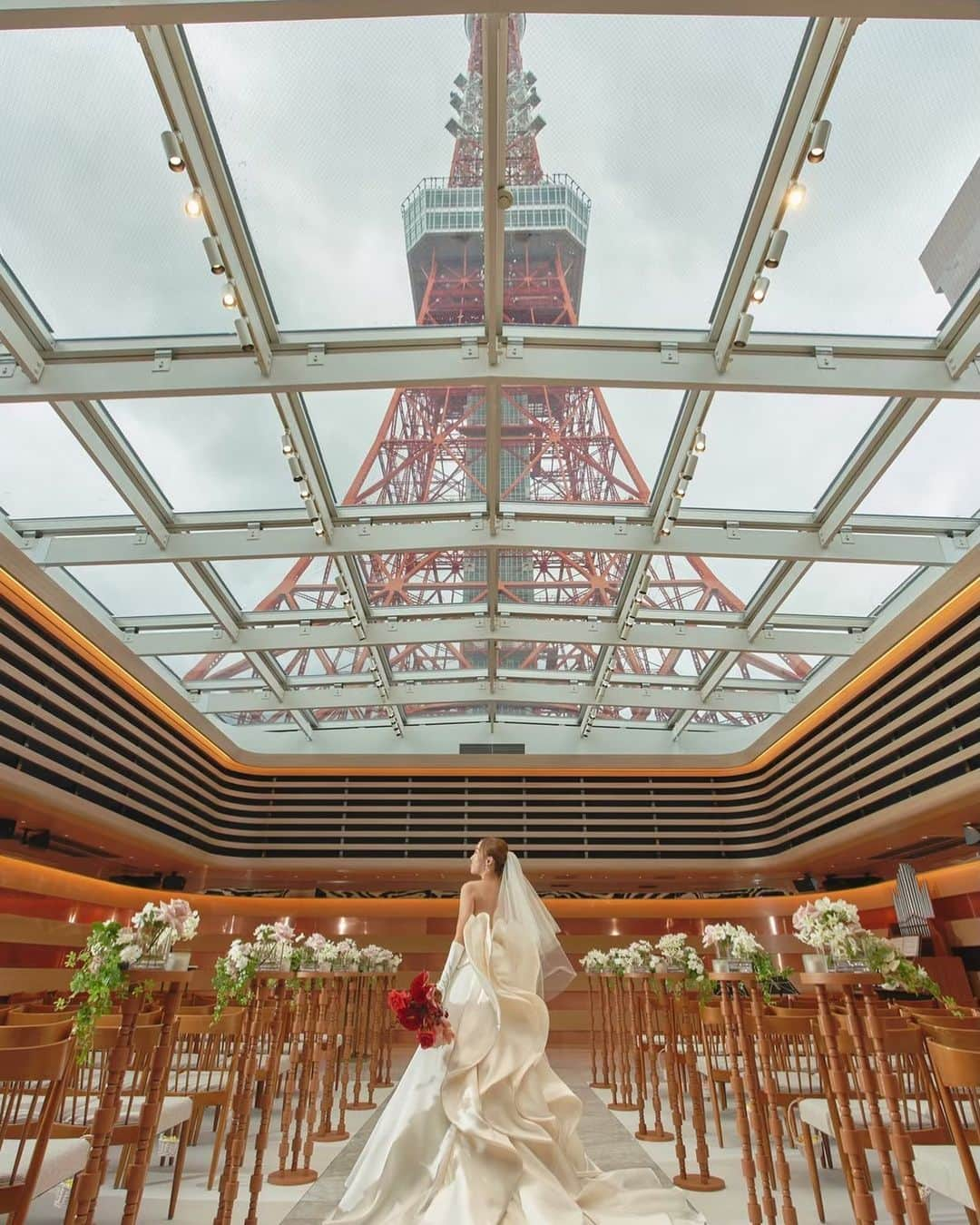 東京タワーの麓の結婚式のインスタグラム