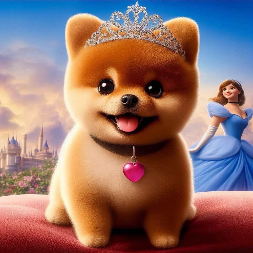 なちゅのインスタグラム：「ｳﾁの子がDisneyPIXAR作品になりました🐶💕 風ですw そっくりでお気に入り😍🥰 ポメラニアンのTiara👑💕︎︎ ティアラは我が家のお姫様👑🐶🐾💖 ポかわいい♥️ ｼﾘｳｽくんも作ってるけどなかなかうまく行きませんw🐻‍   #disneydogchallenge #pixardog #pixar #tiara #pomeranian  #microblading #disney #ポメラニアンが世界一可愛い  #ぽめすたぐらむ  #ポメラニアン #🐶 #ぽめらにあん  #disneypixar」