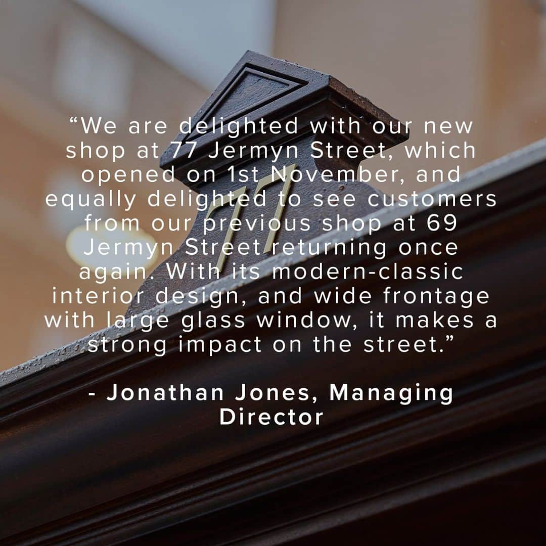 クロケット&ジョーンズのインスタグラム：「Crockett & Jones proudly announces its latest retail opening at 77 Jermyn Street. Jermyn Street being a mecca for menswear, shoes especially. Crockett & Jones first store opened on London’s Holy Grail for footwear back in 1997, the year it first dipped its toe into ‘own’ retail. . #crockettandjones #madetobeworn #jermynstreet #newstore」
