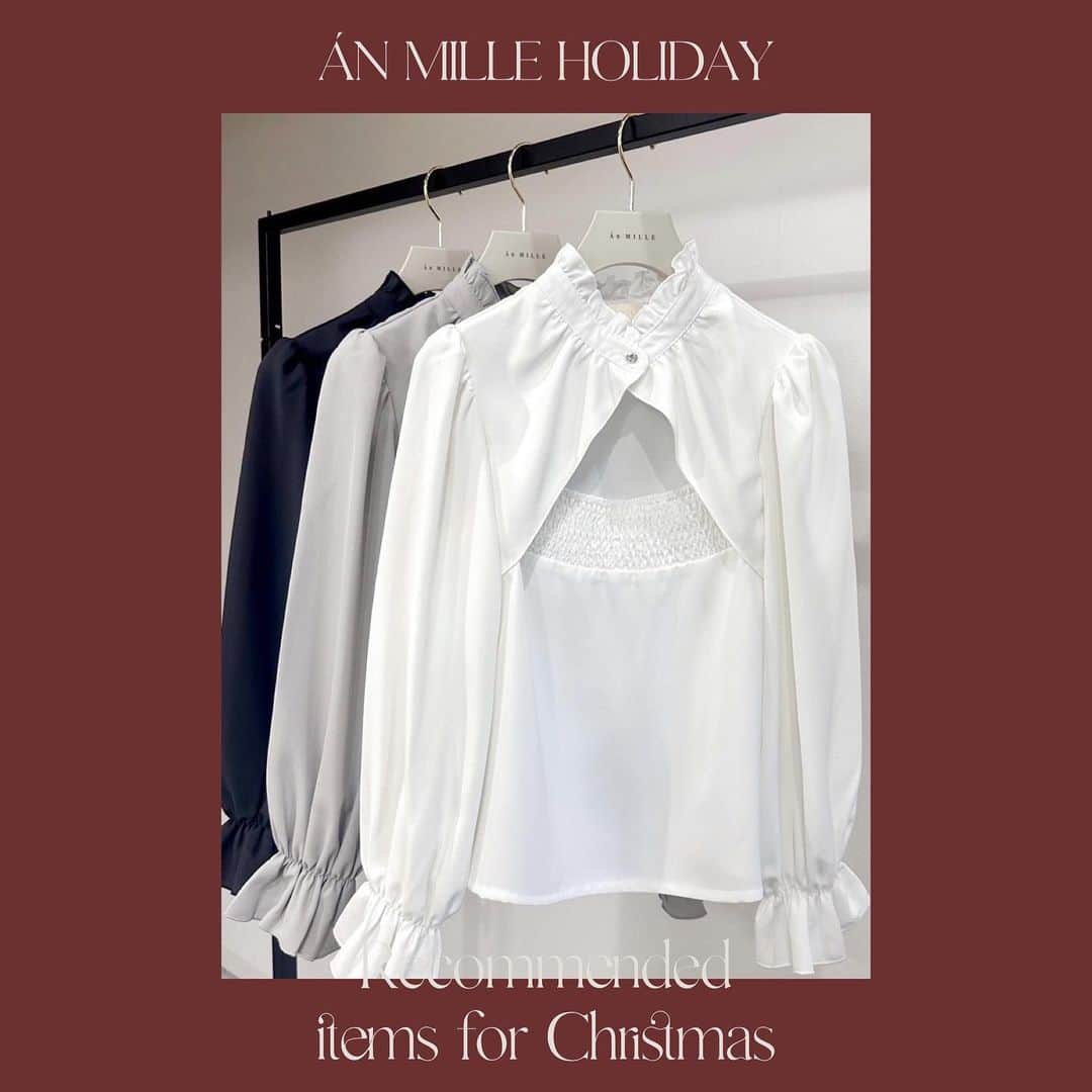 AnMILLEのインスタグラム：「Án MILLE Christmas🎄 holiday collection ‧˚ ㅤㅤㅤㅤㅤㅤㅤㅤㅤㅤㅤㅤㅤ \ 11月下旬入荷予定 / #フロントオープンビジューBS ¥7,400 【OW/IGY/CH】 ㅤㅤㅤㅤㅤㅤㅤㅤㅤㅤㅤㅤㅤ ㅤㅤㅤㅤㅤㅤㅤㅤㅤㅤㅤㅤㅤㅤㅤㅤㅤㅤㅤㅤㅤㅤㅤㅤㅤ #アンミール #anmille」