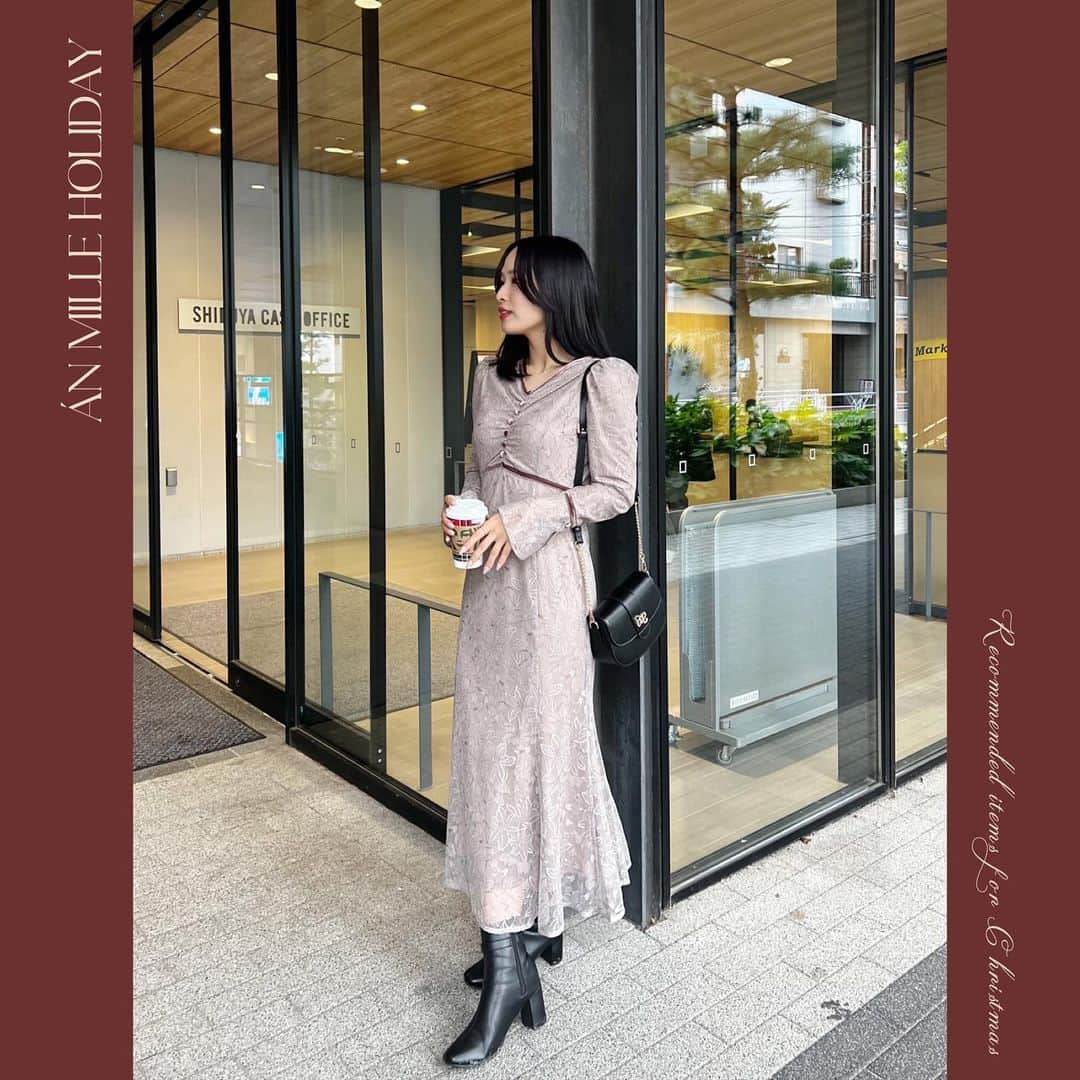 AnMILLEのインスタグラム：「Án MILLE Christmas🎄 holiday collection ‧˚ ㅤㅤㅤㅤㅤㅤㅤㅤㅤㅤㅤㅤㅤ \ 11月下旬入荷予定 / #ベルベットラインレースOP ¥12,800 ㅤㅤㅤㅤㅤㅤㅤㅤㅤㅤㅤㅤㅤ ㅤㅤㅤㅤㅤㅤㅤㅤㅤㅤㅤㅤㅤㅤㅤㅤㅤㅤㅤㅤㅤㅤㅤㅤㅤ #アンミール #anmille」