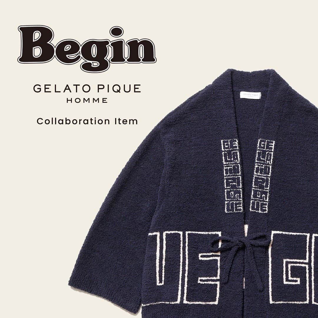 ジェラートピケのインスタグラム：「【COLLABORATION】  BeginxGELATO PIQUE HOMME  第3弾となる今回の別注では、日本のクラシカルなルームウェアを現代風にアレンジしたちゃんちゃんこをピックアップ。 襟と胴回りにブランドロゴを配したデザインに仕上げました。 それに合わせてお腹を温め、むくみの原因になる冷えを解消するウエストウォーマーもご用意。 いずれも、ふわふわモコモコの感触はそのままにさらりとした肌当たりで人気のパウダー'素材を使用して着心地にもこだわっています。 肌寒くなるこの季節に、日本の伝統的なデザインのルームウェアで身を包んでみてはいかがでしょうか？  #gelatopiquehomme #ジェラートピケオム #begin #ビギン #beginmarket #ビギンマーケット #ビギン別注 #gelatopique #ジェラートピケ #roomwear #ルームウェア #mens #gift #present #コラボ #mensfashion @begin_market」