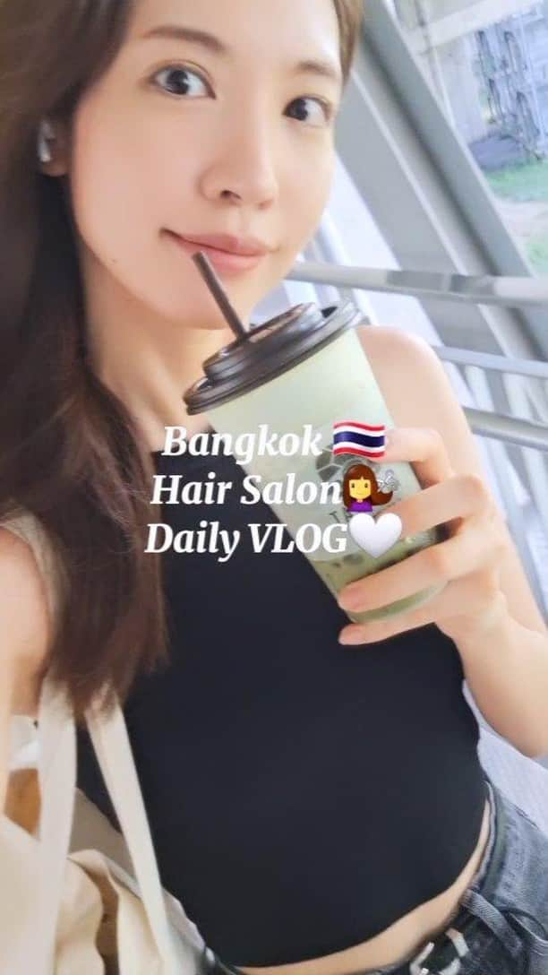 𝐴𝑁𝑁𝐴のインスタグラム：「🇹🇭🤍 #bangkoklife #Japanesemodel . 撮影にむけて美容院へ✨髪の毛復活～～ いろいろ動き出すのでわくわくです！ がんばります！」