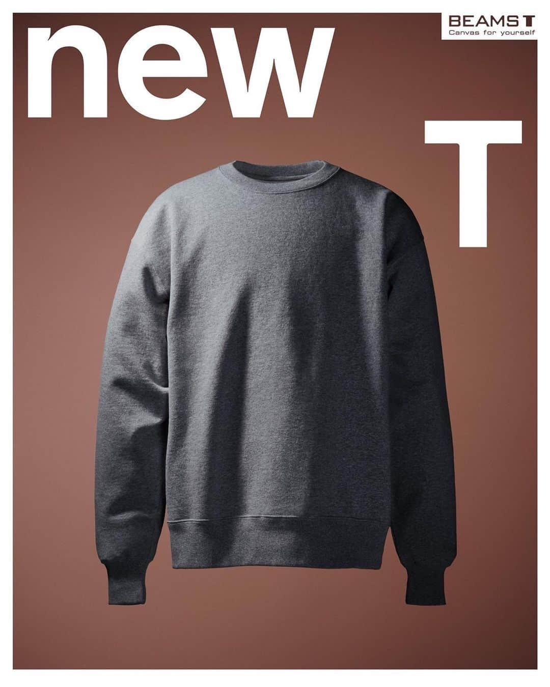 BEAMS Tのインスタグラム：「… BEAMS T 『new T』 11.25（Sat）Release  Canvas for yourself  生地の風合いやカラーそのものを純粋に楽しむ。 魅力的なグラフィックやメッセージを載せる。 どちらにも適した理想のボディとして誕生した、 BEAMS T のオリジナルボディプロジェクト「new T」。 そのラインナップに、ロングスリーブT シャツ、  クルーネックスウェット、スウェットフーディーが 新たに加わりました。 私たちはブランクボディの品質と向き合い、 いろんな個性を映し出す「着るキャンバス」の可能性を もっともっと広げていきます。   Art Direction:@takahiro_yasuda @shinknownsuke  Copywriter:@r.suzuki  Photography:@makototakeuchips Retouch:@andytrowa  Design Assistant:@ufo_girl01  Styling: ART POSITION  Producer: @biscco @shinichiro_ohira Production Manager: @fukudatroyippei Production: @cekai_jp  @beams_t @beams_official #beamst #beams #newt #canvasforyourself #pr」