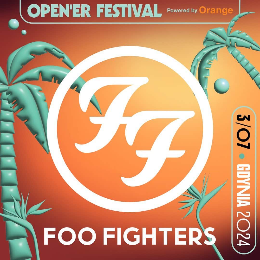 フー・ファイターズのインスタグラム：「Open'er Festival 🇵🇱 🤘 3 July 2024 Tickets on sale now: opener.pl #opener2024 @opener_festival」