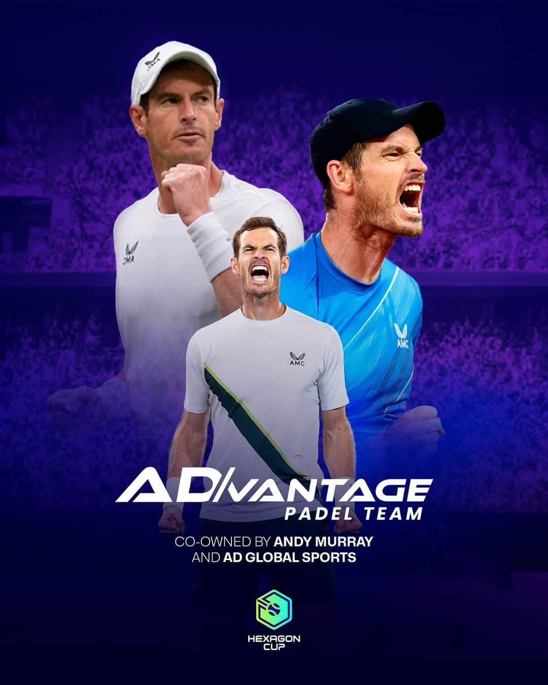 アンディ・マレーのインスタグラム：「📣 Welcome to the game, @andymurray!  Big news: the tennis star is joining forces with Arran Yentob and Dani Vallverdu at AD Global Sports to create a new padel team. @advantage.padel.team joins us with a promise of smart play and Murray’s tough spirit.  Keep an eye out for updates and join us to catch all the action!  ----  📣 ¡Bienvenido al juego, @andymurray!   Gran noticia: la estrella del tenis se une a Arran Yentob y Dani Vallverdu de AD Global Sports para crear un nuevo equipo de pádel. @advantage.padel.team se une a nosotros con una promesa de juego inteligente y el gran espíritu de Murray.  ¡Atentos a todas las novedades y únete a nosotros para seguir toda la acción!」