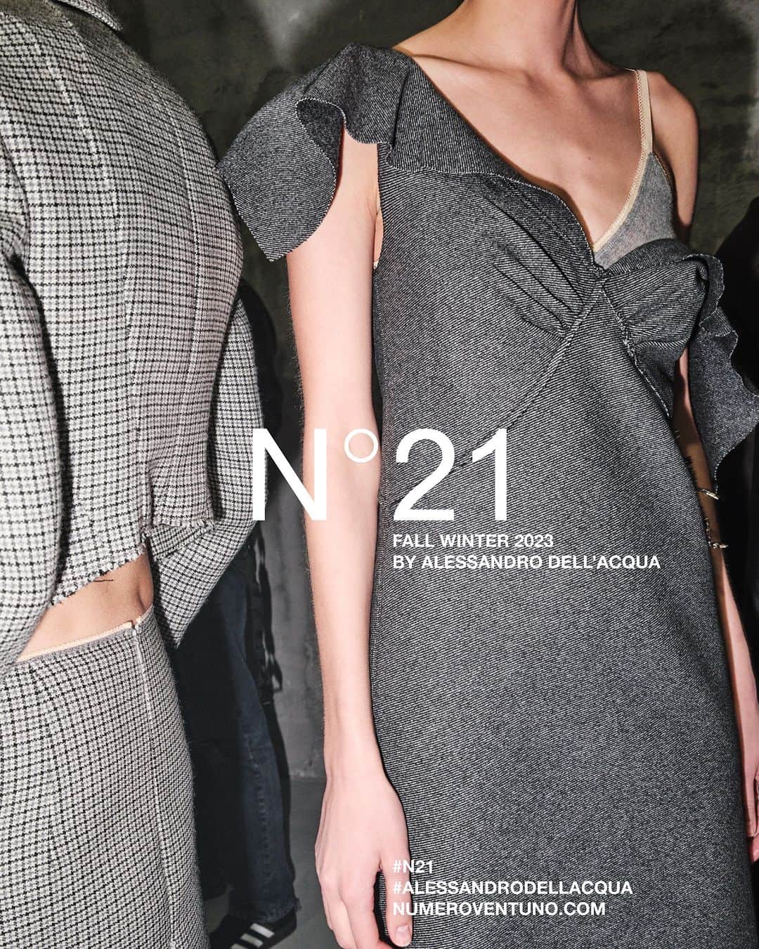 ヌメロ ヴェントゥーノのインスタグラム：「N21 FALL-WINTER 2023 BY ALESSANDRO DELL’ACQUA.  #N21FallWinter23 #N21 by #AlessandroDellAcqua」