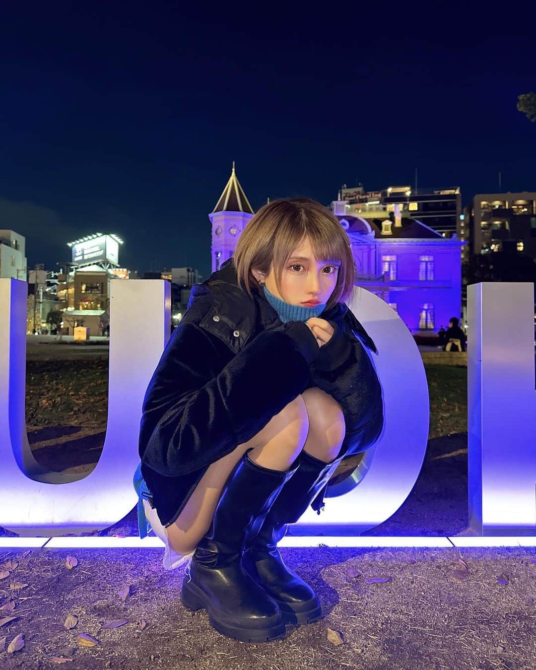 のインスタグラム：「イルミ一緒行ってくれる人？  #福岡 #イルミネーション」