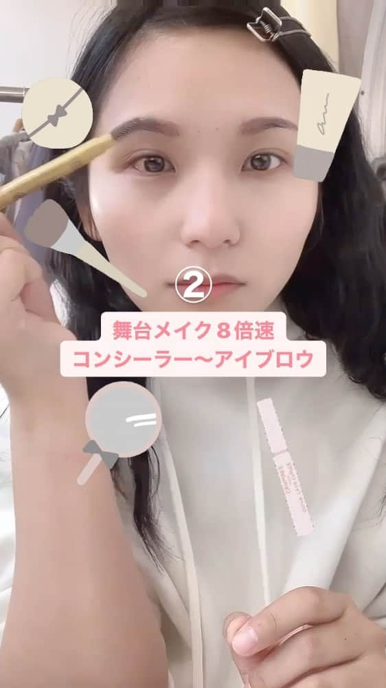 森實りこのインスタグラム：「: 前回の続き！  使ってるアイテム一覧は1番最後のリールに載せます☺︎︎  ちょいちょい画角から外れてごめんなさい😇  #メイク動画  #メイク方法  #舞台メイク」