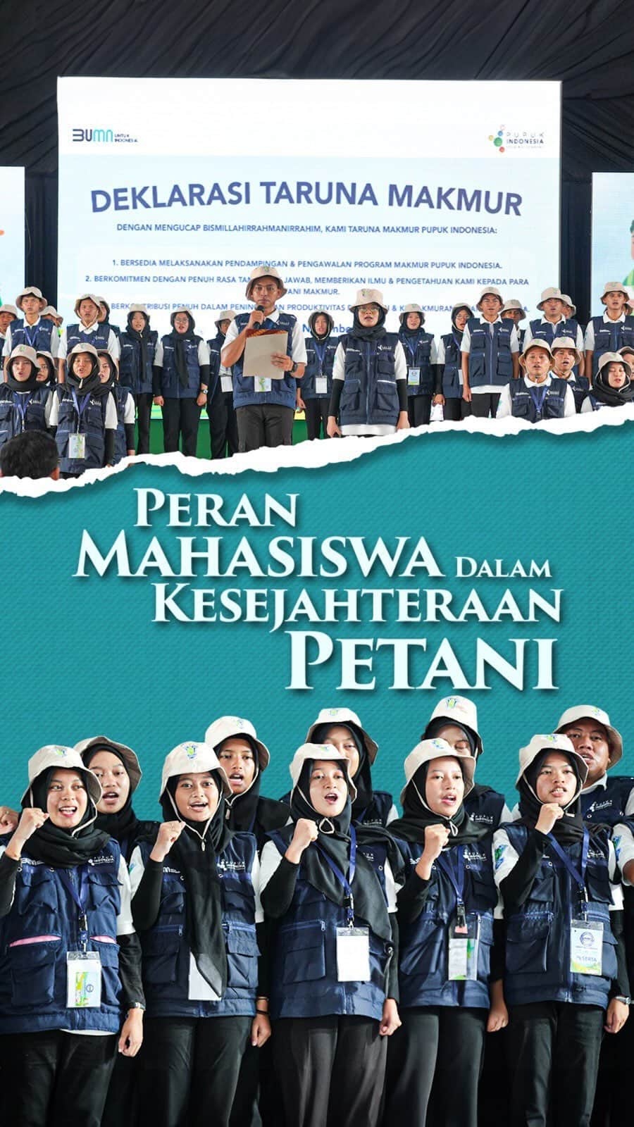 エリック・トヒルのインスタグラム：「Isu ketahanan pangan menjadi penting di tengah dampak perubahan iklim saat ini. Kunci keberhasilan ketahanan pangan sangat bergantung pada lahan pertanian dan produktivitas petani sebagai ujung tombaknya.  Peran anak-anak muda dalam menjaga ketahanan pangan sangat diperlukan. Program Taruna Makmur untuk membantu petani, menjadi salah satu solusi untuk menjaga rantai pasok dan stabilitas pangan.」