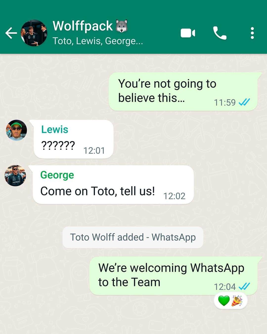 MERCEDES AMG PETRONASのインスタグラム：「News travels fast 🏁 @WhatsApp is the Official Messaging Partner of @mercedesamgf1 for 2024 and beyond 🤝」