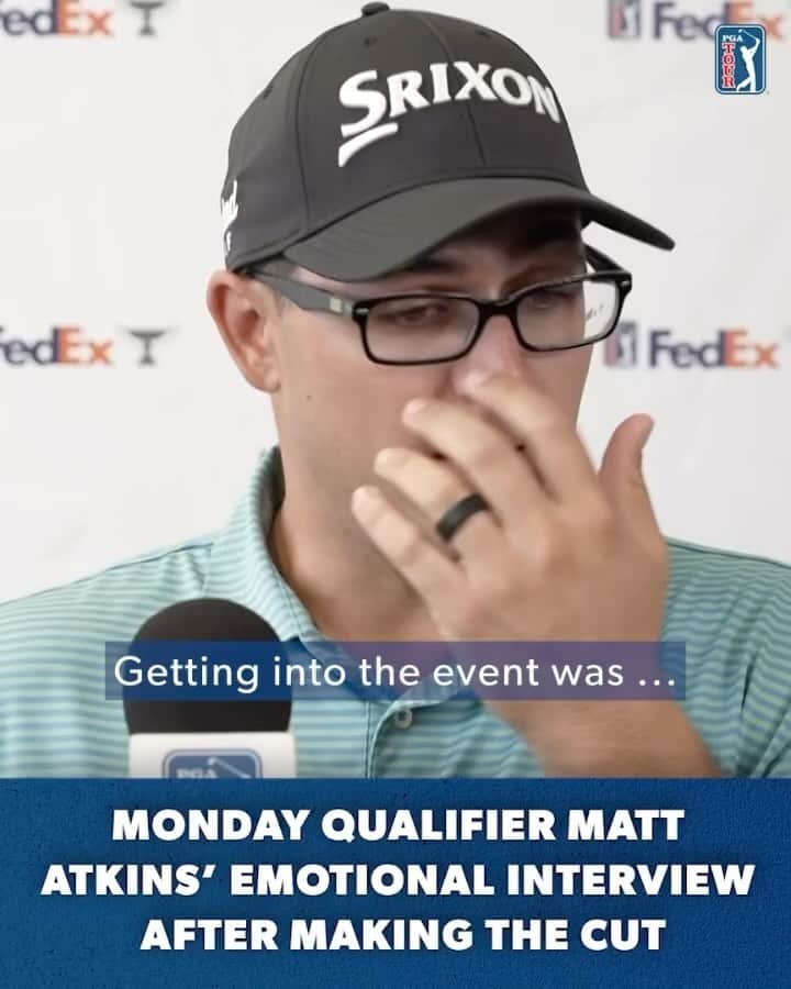 PGA TOURのインスタグラム：「“We can at least pay our bills the next couple of months.” Matt Atkins was emotional after making the cut @TheRSMClassic」