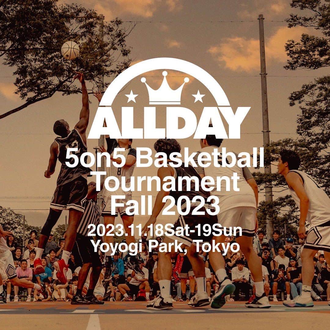 DJ HAZIMEのインスタグラム：「11/19/2023(Sun)🏀  ALLDAY @alldaybasketball_official  5on5 Basketball Tournament  Fall 2023  At Yoyogi Park   #ALLDAY」