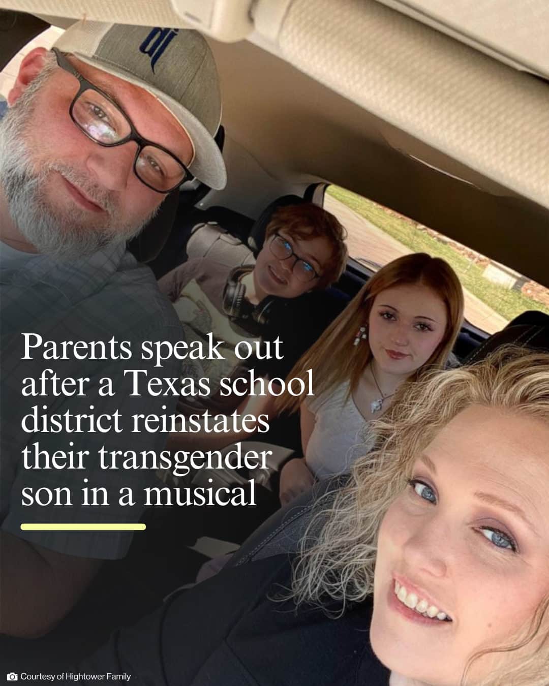 Good Morning Americaのインスタグラム：「The family of a Texas teen who was removed from his role in his high school's musical for being transgender say they're grateful to the community for speaking out to help get him reinstated.  Max Hightower's parents Phillip and Amy Hightower also credit their son, a senior at Sherman High School, for his courage, which they say helped inspire others to stand up for him.  "I admire his courage. It helped me with my courage, and helped me to find my voice and to stand tall," Amy Hightower said, speaking with @abcnews.」