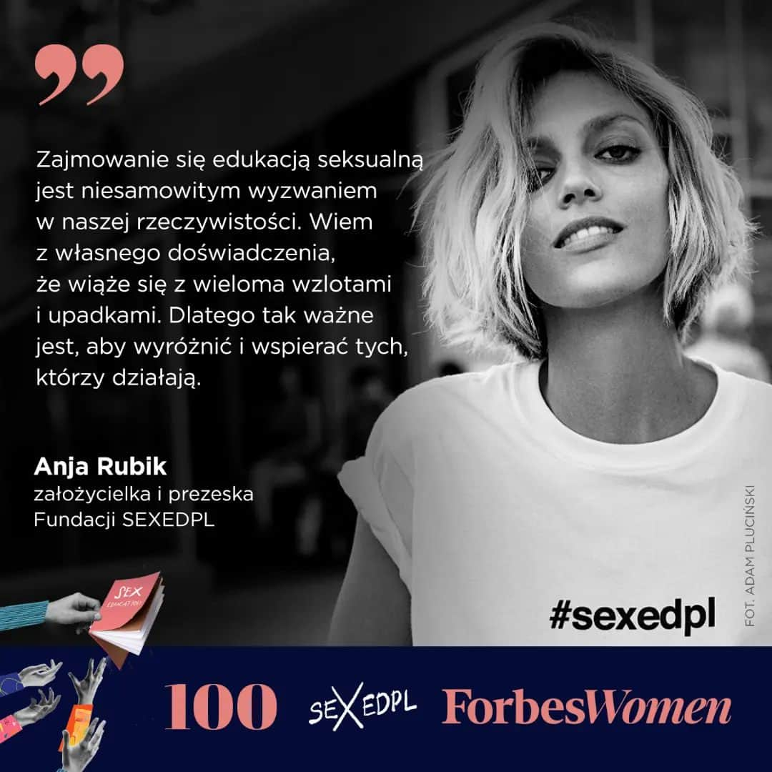 アニヤ・ルービックさんのインスタグラム写真 - (アニヤ・ルービックInstagram)「Magazyn Forbes Women i Fundacja @sexedpl razem przygotowują listę 100 osób wspierających edukację seksualną w Polsce. Chcemy skierować światło reflektora na osoby, które w sposób szczególny przyczyniają się do zwiększania świadomości seksualnej dzieci, młodzieży i dorosłych; walczą ze stygmatyzacją i przełamują tematy tabu.  Kogo szukamy? 🔹 Nauczycielek i nauczycieli WdŻ 🔹 Edukatorek i edukatorów seksualnych 🔹 Lekarek i lekarzy oraz specjalistek i specjalistów 🔹 Aktywistek i aktywistów, polityczek, polityków, działaczek i działaczy 🔹 Przedstawicielek i przedstawicieli biznesu 🔹 Osób publicznych   ⌛ Na zgłoszenia czekamy do 30 listopada 2023 r. do godz. 23:59.   🔵 Więcej na ten temat i możliwość zgłoszenia kandydatury ➡ LINK W BIO ⬅ . . . #sexedpl #forbeswomen #forbeswomenpolska」11月18日 1時21分 - anja_rubik