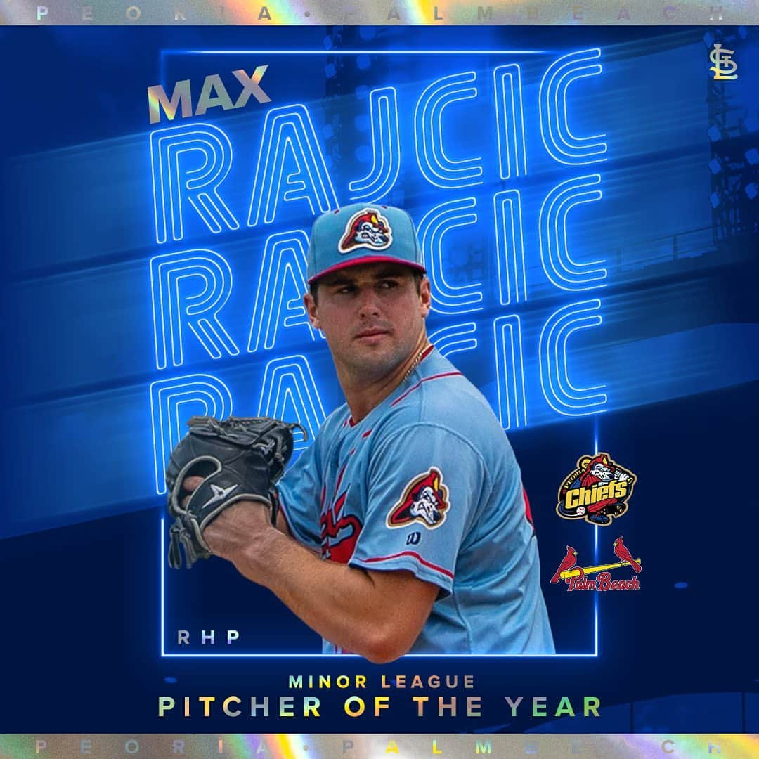 セントルイス・カージナルスのインスタグラム：「Congratulations to RHP Max Rajcic and C Iván Herrera on being named our Minor League Pitcher and Player of the Year!  Rajcic posted a 2.48 ERA with 123 SO over 123.1 IP for Peoria (A+) and Palm Beach (A), while Herrera batted .297/.451/.500 with 60 RBI & 38 XBH for Memphis (AAA).」