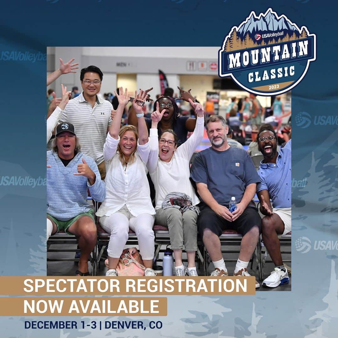 のインスタグラム：「Spectator registration is now available for the Mountain Classic Boys National Qualifier on December 1-3! 🏔️  See you in Denver, 🔗 in bio. #MountainClassicVB」