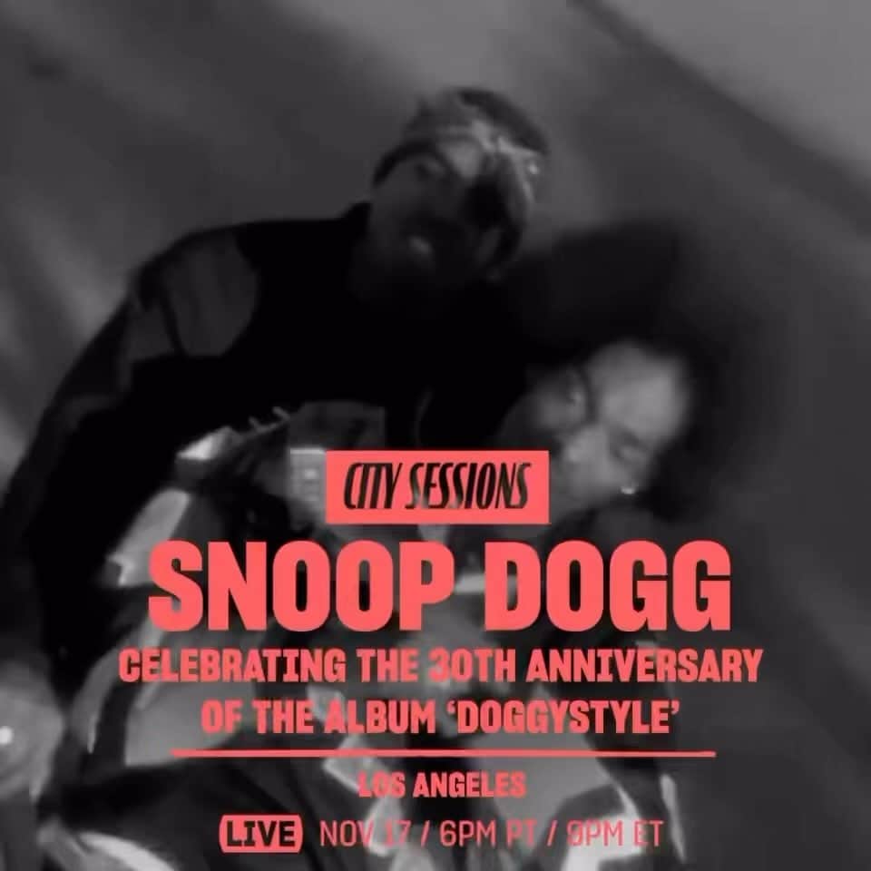 スヌープ・ドッグのインスタグラム：「Celebratin tha 30th anniversary of Doggystyle 2night. Live on @amazonmusic twitch channel. Come thru 🔥🎶 🎤 👀 🤷🏿‍♂️」