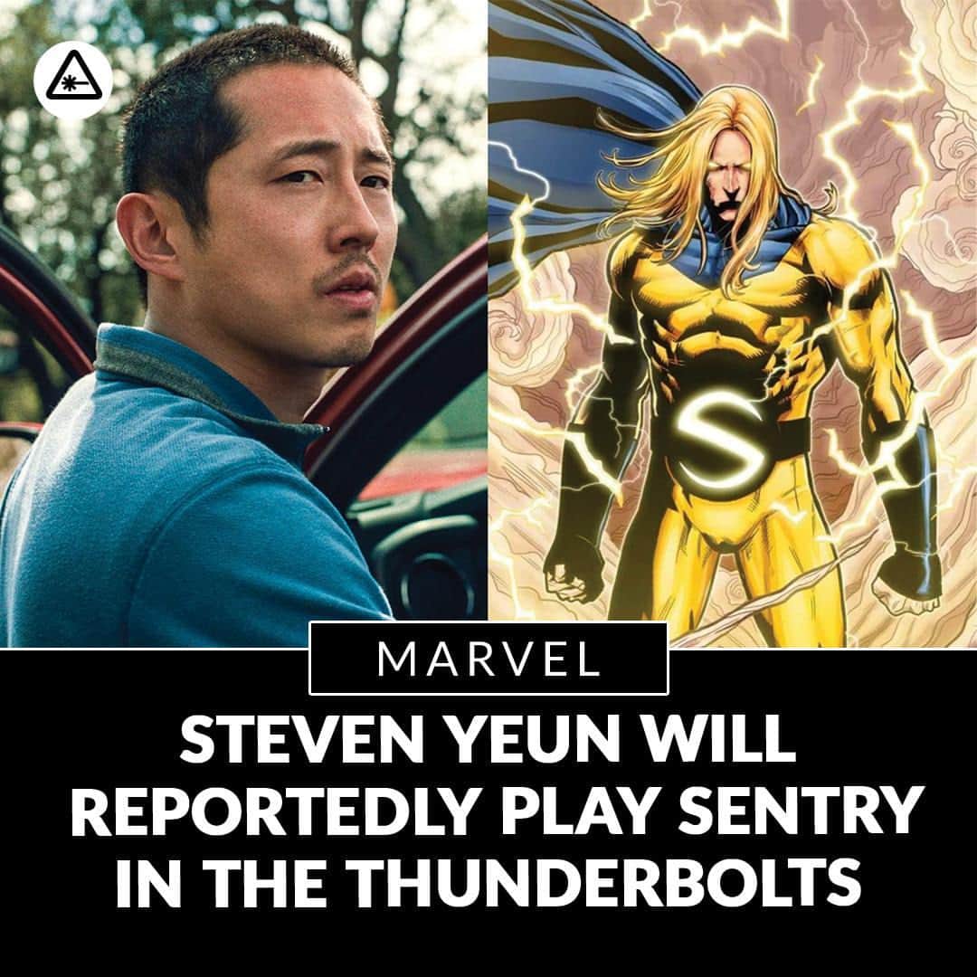 クリス・ハードウィックのインスタグラム：「In a conversation with David Finch, The Walking Dead and Invincible creator Robert Kirkman seemingly reveals who Yeun is playing. According to Kirkman, Steven Yeun will be playing the MCU Sentry.   Kirkman noted, “My good friend Steven Yeun is playing the Sentry in a movie.” He goes onto say, “Yeah, he called me, and he said, ‘I just came back from a costume fitting for the Sentry. I guess I only do superheroes that are yellow and blue.’ He said he was at the costume fitting and was like, ‘Aww, crap. I forgot Invincible was yellow and blue.'”  details in bio」