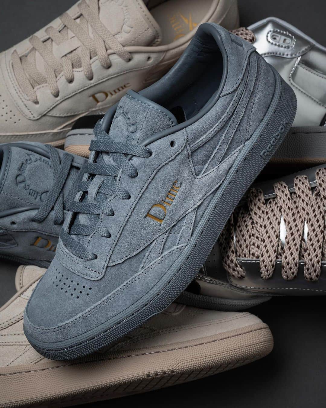 Reebokのインスタグラム：「Dime x @reebok Club C Revenge and Bulc C 🌐 Nov. 18th 1pm EST dimemtl.com and 11am @dimestoremtl / available at select global retailers and reebok.com Nov. 25th」