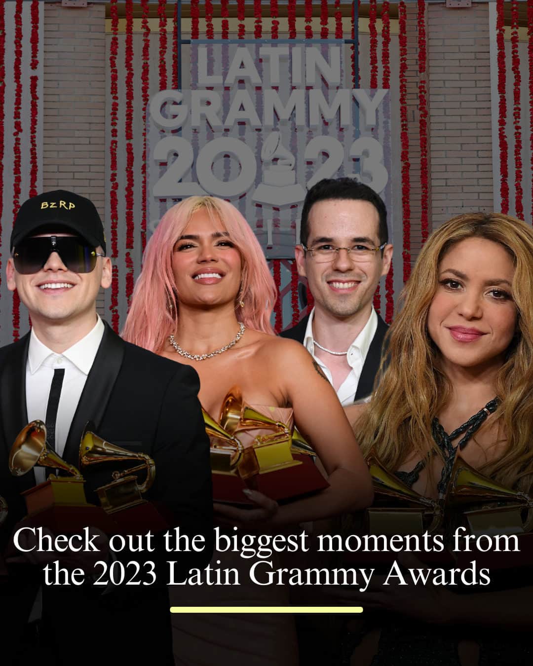 Good Morning Americaのインスタグラム：「The 24th annual @latingrammys was a night packed with stellar performances from some of the biggest artists in the industry. ✨  @karolg, @shakira and @natalialafourcade took home the top awards at the star-studded awards show in Seville, Spain.  See more of the night's biggest moments at our link in bio.」
