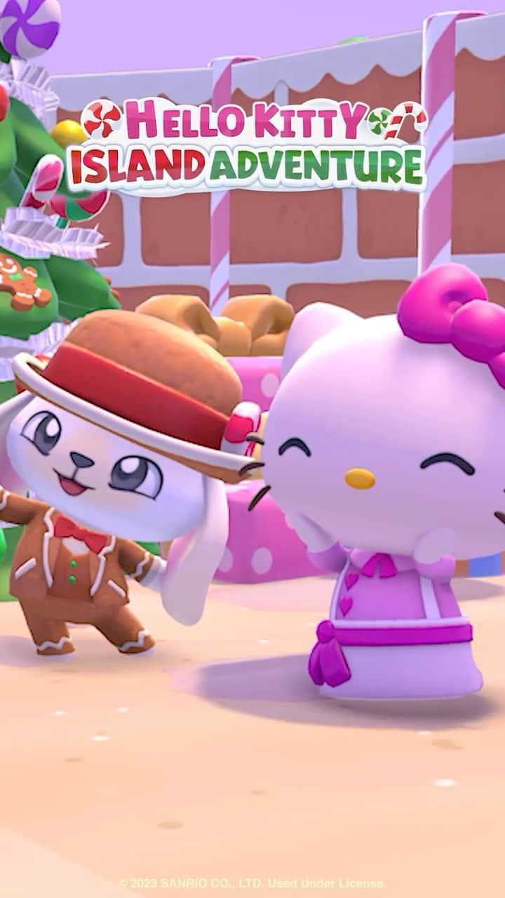 のインスタグラム：「Tis the season 🎁 Join the Give & Gather Celebration to help Cinnamoroll deliver presents to Hello Kitty and Friends. Plus, welcome My Sweet Piano to the island in the newest update! ⁠ ⁠ Play #HelloKittyIslandAdventure only on #AppleArcade 🕹️ Link in bio!」