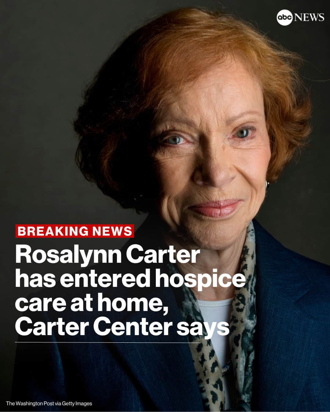 ABC Newsさんのインスタグラム写真 - (ABC NewsInstagram)「BREAKING: Former first lady Rosalynn Carter has entered hospice care at home, nine months after her husband, former Pres. Jimmy Carter, started hospice care.  Rosalynn Carter, 96, and "President Carter are spending time with each other and their family," their grandson said in a statement.  Read more at the link in bio.」11月18日 5時17分 - abcnews