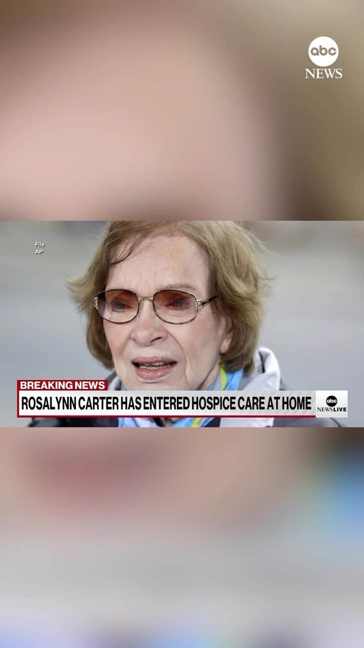 ABC Newsのインスタグラム：「BREAKING: Former first lady Rosalynn Carter has entered hospice care at home, nine months after her husband, former Pres. Jimmy Carter, started hospice care.  Rosalynn Carter, 96, and “President Carter are spending time with each other and their family,” their grandson said in a statement.  Link in bio for more. #news #carter #rosalynncarter #jimmycarter #breakingnews」