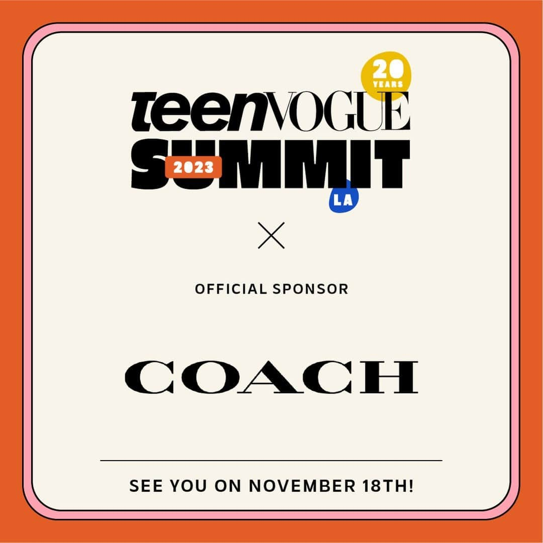 Teen Vogueのインスタグラム：「#TeenVogueSummit is right around the corner! Join #ReneeRapp, #CocoJones, and more in LA on Nov. 18 for a day of live music, inspiring conversations, and activities with sponsors like @Coach. Read more about what's going down at Summit on TeenVogue.com!」